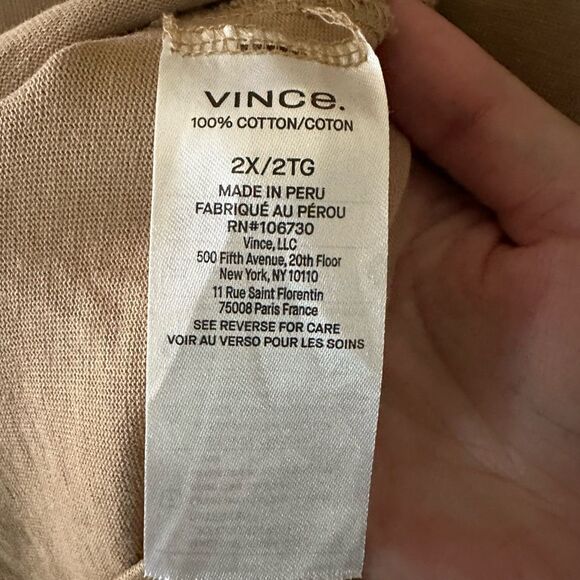 Vince Tie Waist Cotton Casual Short Sleeve Dress in Beige Size 2X - Picture 8 of 9